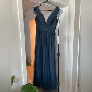 Revelry Cora Tulle Dress in Romantic Blue